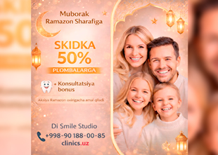 SKIDKA 50% plombalarga Di Smile Studio’da Ramazon munosabati bilan!