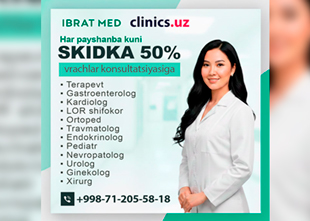 SKIDKA 50% shifokorlar konsultatsiyasiga — faqat har payshanba Ibrat Med klinikasida!